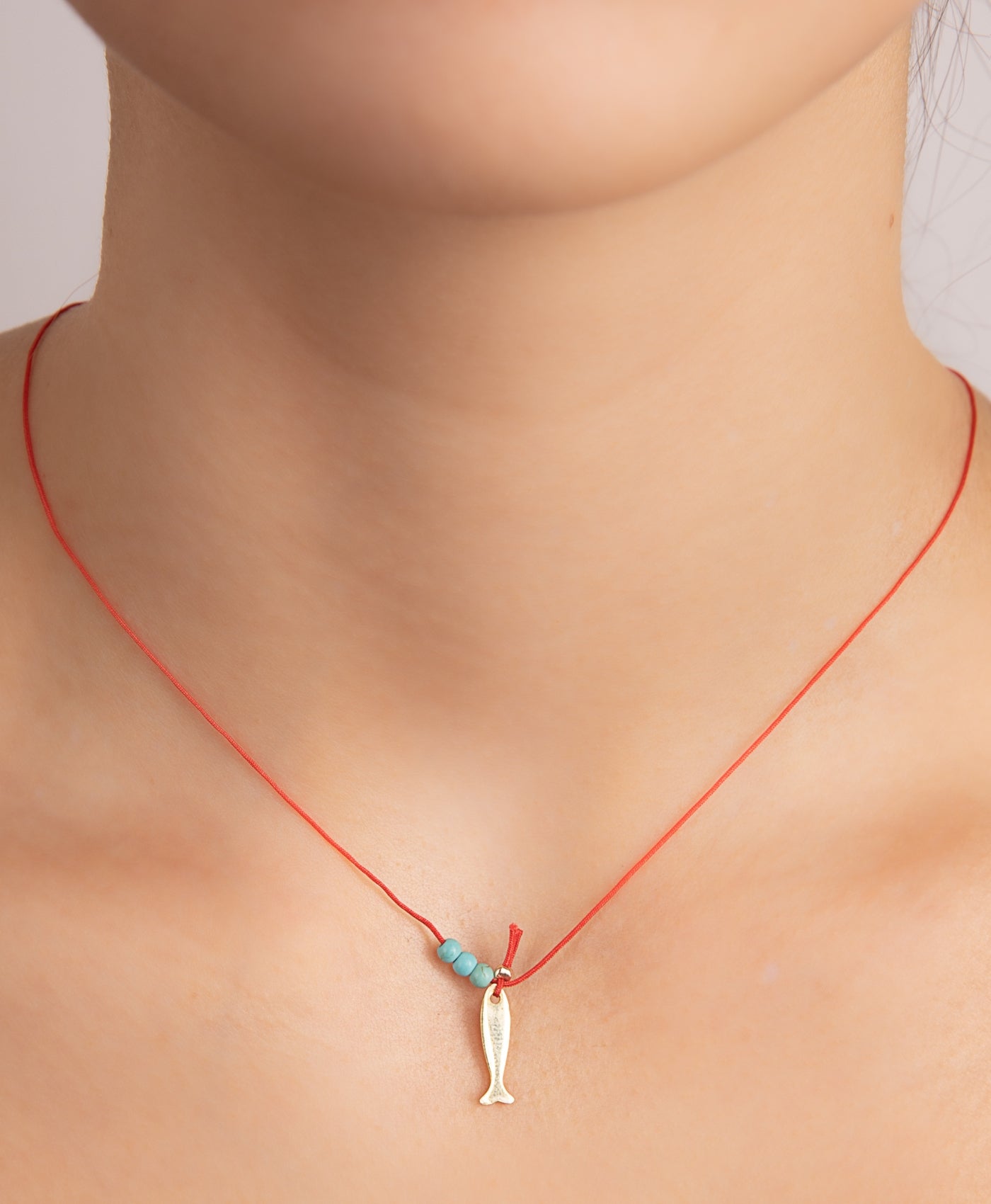 Necklace "Fish" Pink Gold