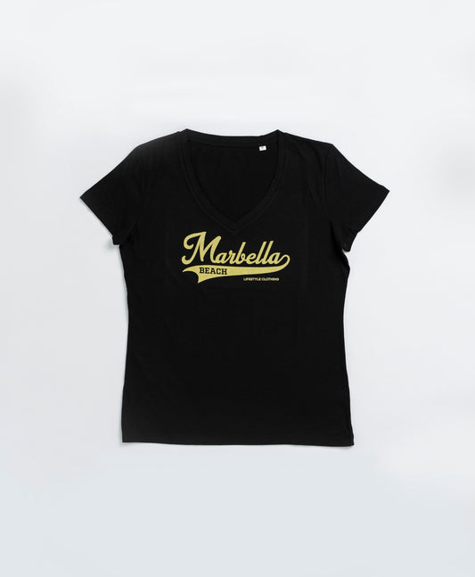 Black "V Neck" T-Shirt for Women