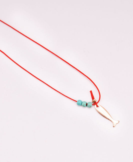 Necklace "Fish" Pink Gold