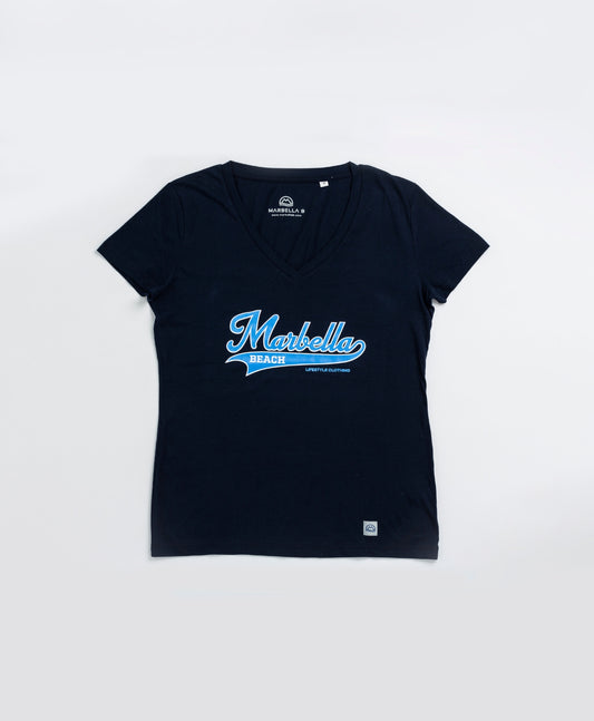 French Navy"V Neck" T-Shirt for Women