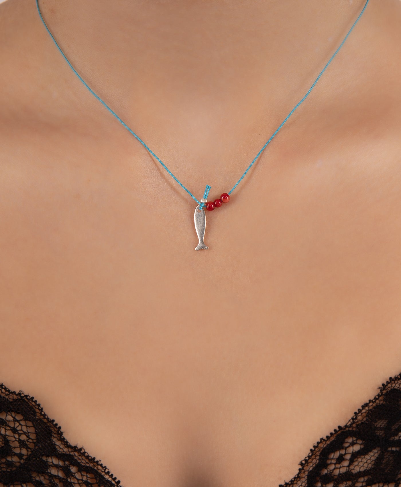 Necklace "Fish" Pink Gold