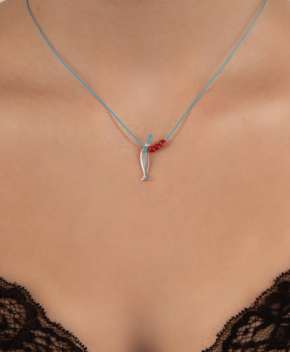 Necklace "Fish" Pink Gold